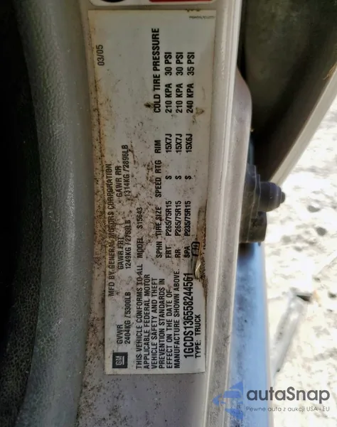 2005 Chevrolet Colorado from USA, damaged, VIN 1GCDS136558244561